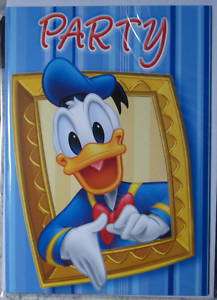 Donald Duck 5 Einladungskarten Kinder Geburtstag Party  