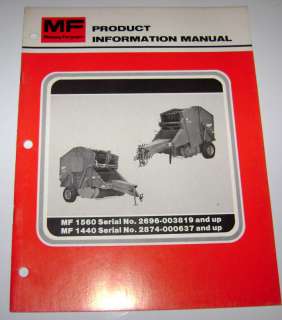 Massey Ferguson MF 1560 1440 Baler Product Info Manual  