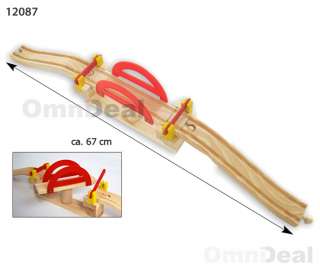 Holzeisenbahn Set Zubehör Brücke Weiche Kreuzung Wagons  