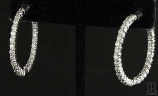 ROBERTO COIN 18K WHITE GOLD 3.0CT VS1/F DIAMOND IN AND OUT HOOP 