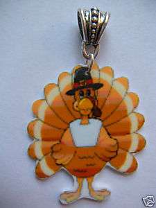 Turkey pilgrim hat thanksgiving fall pendant charm CUTE  