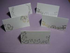 10 weiße Tischkarten Taufe Hochzeit Geburtstag 5 Design  