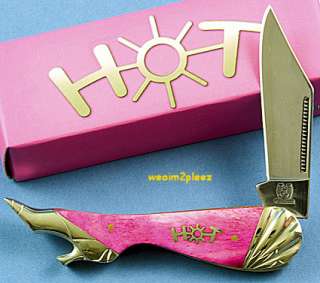 ROUGH RIDER Hot Pink Smooth Bone LEG KNIFE RR971 New Handles Pocket 