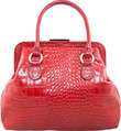 Riki Rosetta Anastasia Medium Satchel   Red Croc Leather (Womens)