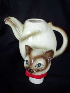 VTG NORCREST SIAMESE CAT KITTEN TEAPOT COFFEE PITCHER  