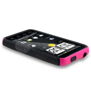 2in1 Hybrid Hard Gel Phone Case+2 LCD SP+DC+AC Charger+USB For HTC EVO 