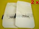 White Suede Pouch Case Cover for Nokia C2 02, C2 03