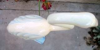 Huge Paper Mache Hand Painted Gorgeous RARE Blue FLAMINGO on Metal 