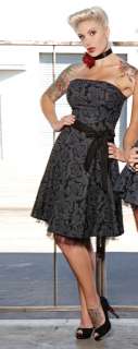 FOLTER Strapless BLACK ROSES Flare Crinoline Dress S L  
