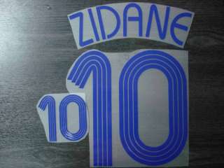 ZIDANE #10 France Away World Cup 2006 Name Number  