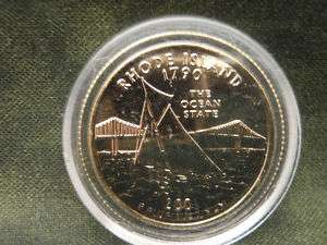 2001 D Rhode Island State Quarter  Gold Plated  