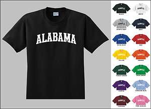 State of Alabama College Letters T shirt  