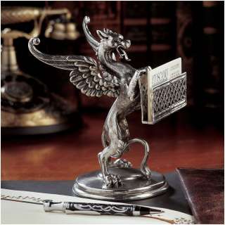 Antique Replica Luxury Decorative Griffin Gryphon Statue Solid Pewter 