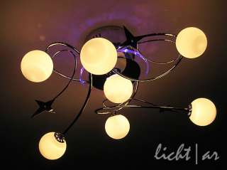 Design Deckenleuchte Lila Orbit 3/4/7 flg. mit LED & Fernbedienung 