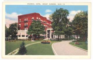 MI MT CLEMENS COLONIAL HOTEL CIRCA 1940S VERY EARLY  
