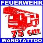 Wandtattoo Feuerwehr Löschzug Wandtatoo 75cm Farbwahl