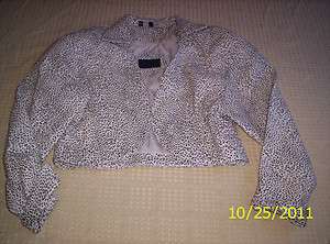 LJ 59 Vintage Mario Zarelli Leather Leopard Print Ladies Jacket Size L 