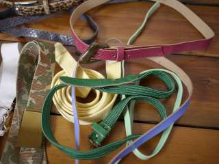   1980s Skinny Colorful Leather Canvas Vegan BELTS Various Sizes  