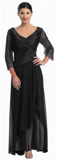 PLUS SIZE MOTHER OF THE BRIDE GROOM FORMAL DRESS SLEEVE  