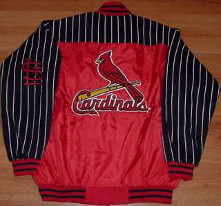 St Louis Cardinals Warm Up Jacket Large Pinstripes MLB  
