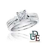 14k White Gold Princess cut Diamond Bridal Wedding Ring set ladies 1 