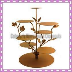 PARTY TREE CAKE / DISPLAY STAND, RUST POWDER COATED STEEL, 24H