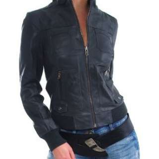 ONLY Mave Leather Jacket Lederjacke grau  Bekleidung