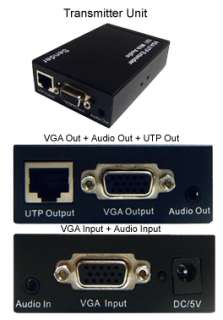 Transmitter Unit For 2 In 1 VGA Video Baulun Extender + Stereo Audio 