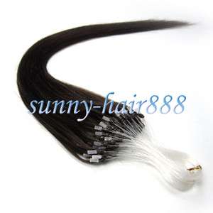20Easy Loops/micro rings tippes human hair extensions 100s#02 Dark 