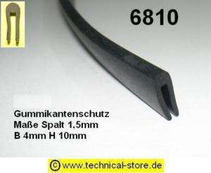 3m (€ 4,55/m) Kantenschutz Gummidichtung Gummiprofil 6810  