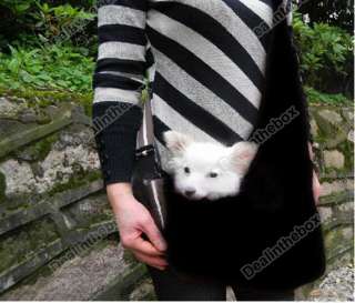   Washable Black Strip Sling Pet Dog Tote Single Shoulder Bag Carriers