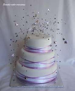 Star & Crystal Fountain Cake Topper Decoration  