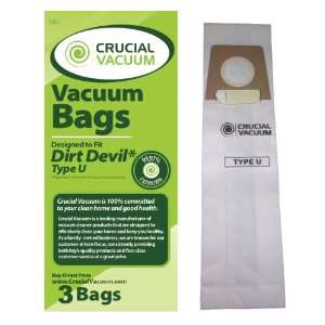  Dirt Devil Type U Allergen Filtration 3 Pack Vacuum Bags 