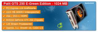 Palit GTS 250 E Green NVIDIA GTS250 PCIe 1024MB NEU  