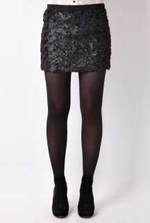 Black Crushed Fur Mini Skirt by Elizabeth & James   Black   Buy Tops 