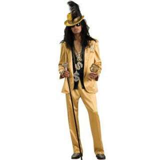 Gold Hustlah Deluxe Adult Costume   Includes Jacket, Shirt, Pants 
