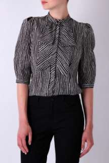 Paul Smith Black  Striped Silk Bow Shirt by Paul Smith Black