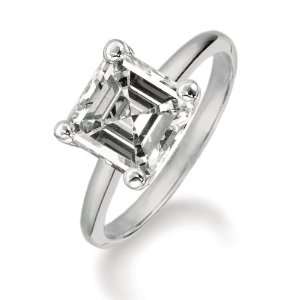  Certified Platinum Asscher Cut Diamond Solitaire Ring (0 