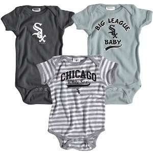 Chicago White Sox 3 Pack Boys Big League Baby Creeper Set by Soft as a 