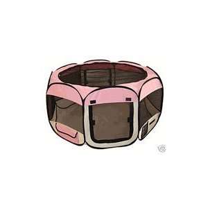    Pink Pet Tent Exercise Pen Playpen Dog Crate XS