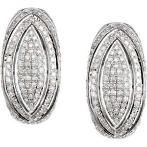  Pair 1 1/6 CT TW 14K White Gold Diamond Earrings Jewelry