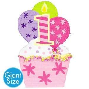  Super Sized First/1st Birthday Cupcake Pink Party Pinata 