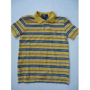 Ralph Lauren Polo Pony Toddler Baby Shirt Yellow and Navy Blue Stripes 