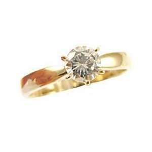  14k Yellow Gold, Solitaire Lady Engagement Ring Round 