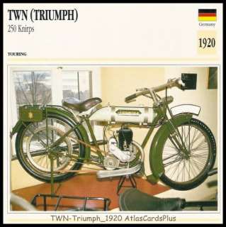 Motorcycle Card 1920 TWN Triumph 250 Knirps belt drive  