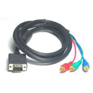   VGA 15 Pin Male to 3 RCA Male Cable with Ferrites Electronics