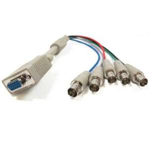  SF Cable, VGA Breakout Cable, 15 Pin VGA Female to 5 BNC 