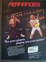 1985 Brad Gillis Jeff Watson FERNANDES Guitar photo ad  