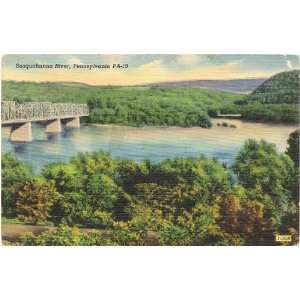 1940s Vintage Postcard Susquehanna River   Pennsylvania