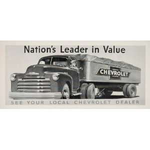  1951 Billboard Chevrolet Chevy Semi Truck Freight Ad 